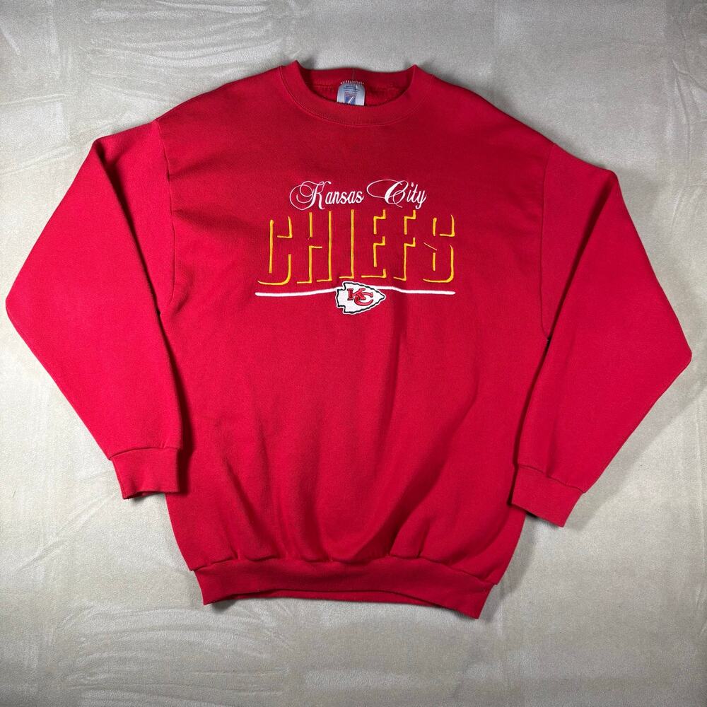 Vintage Kansas City Chiefs Crewneck Sweatshirt Logo 7 Red NFL USA Large